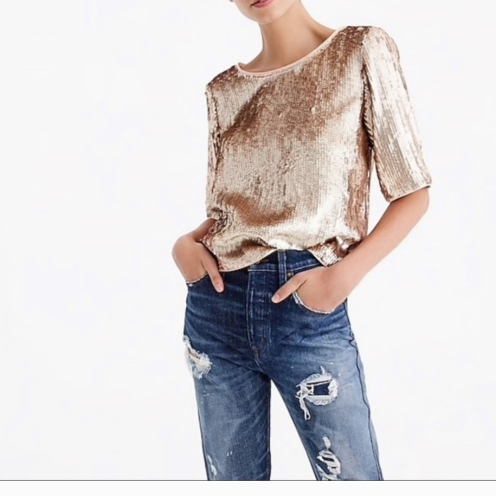 J.‎ Crew Champagne Sequin Blouse